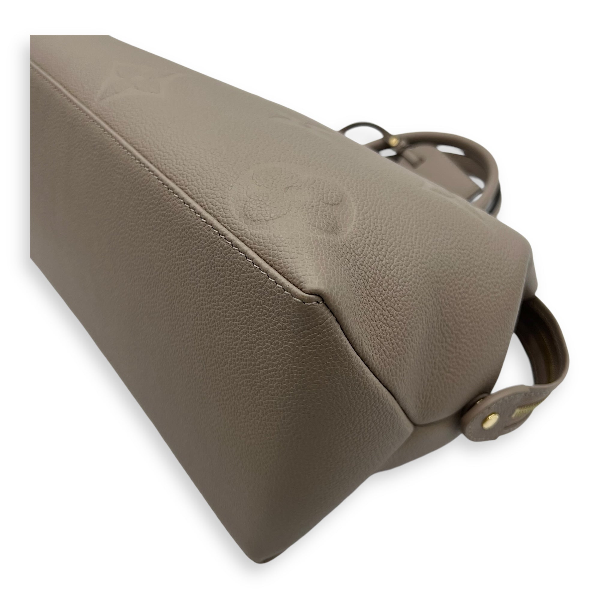 Louis Vuitton Grand palasis Top Handle Bag MM Grey in Calfskin, Gold hardware_10