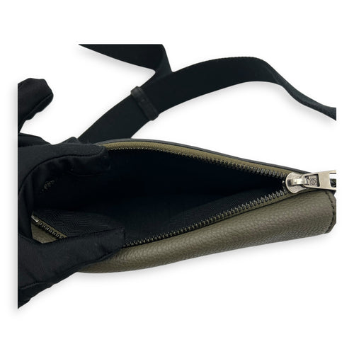 Loewe XS Military Green Belt Bag in Calfskin, Silver hardware_7