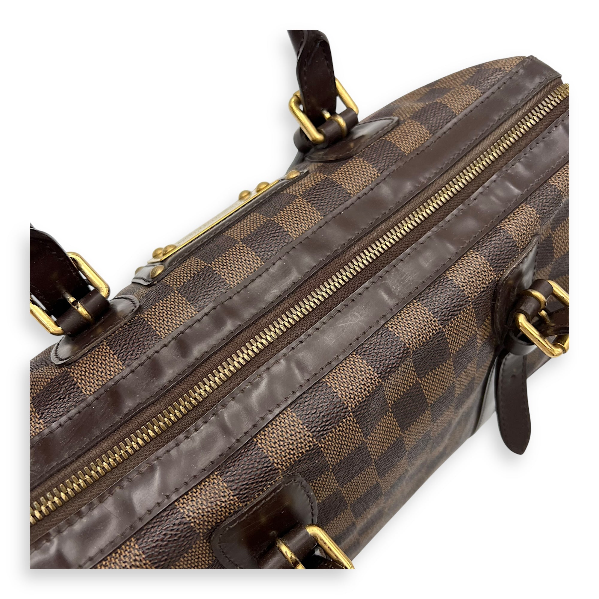 Louis Vuitton Berkeley Top Handle Bag Brown in Coated Canvas, Gold hardware_30