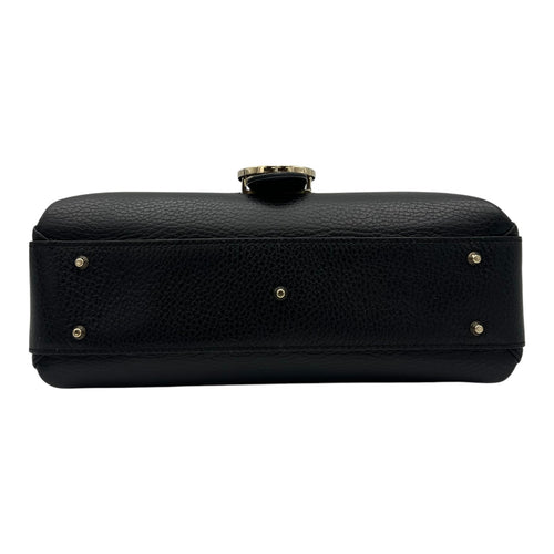 Gucci Interlocking G Top Handle Bag Black in Calfskin, Gold hardware_5