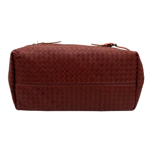 Bottega Veneta Intrecciato Duffle Bag Red in Calfskin, Gunmetal hardware_5