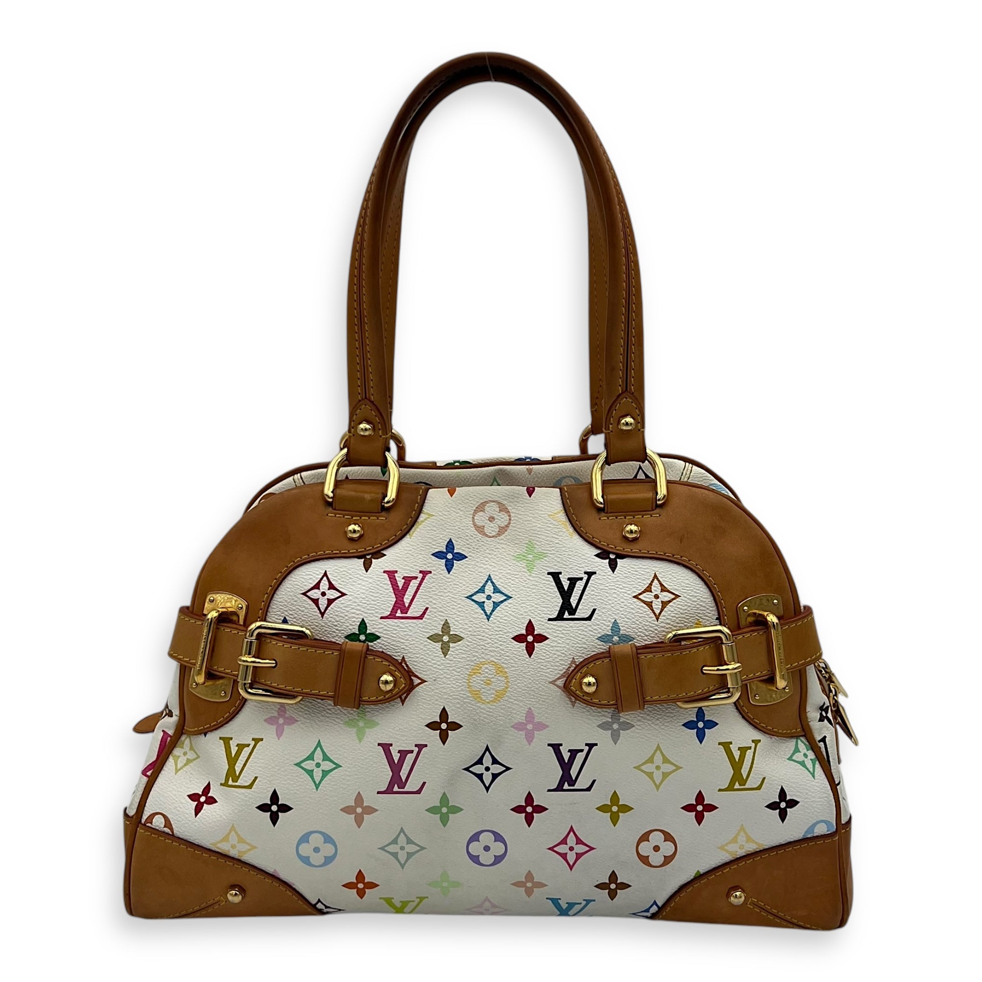 Louis Vuitton Claudia Shoulder Bag Multicolor x Murakami in Monogram Coated Canvas, Gold hardware_1