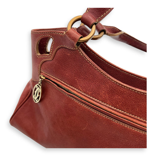 Cartier Marcello Top Handle Bag Red in Calfskin, Gold hardware_18