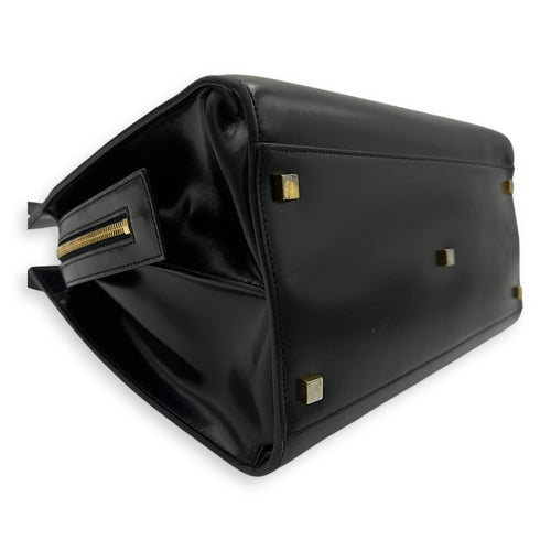 Saint Laurent Uptown Top Handle Bag Black in Calfskin, Gold hardware_9
