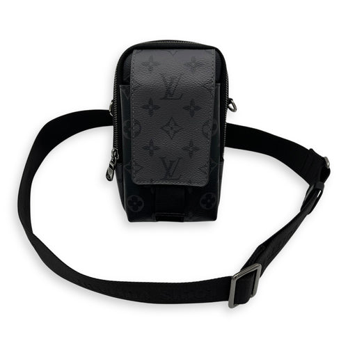 Louis Vuitton Double Crossbody Bag Mini Grey in Monogram Coated Canvas, Silver hardware_9