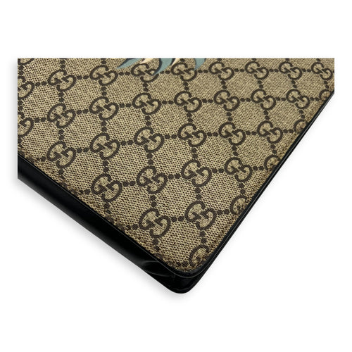 Gucci Tiger Pouch Brown in Coated Canvas, Silver hardware_8