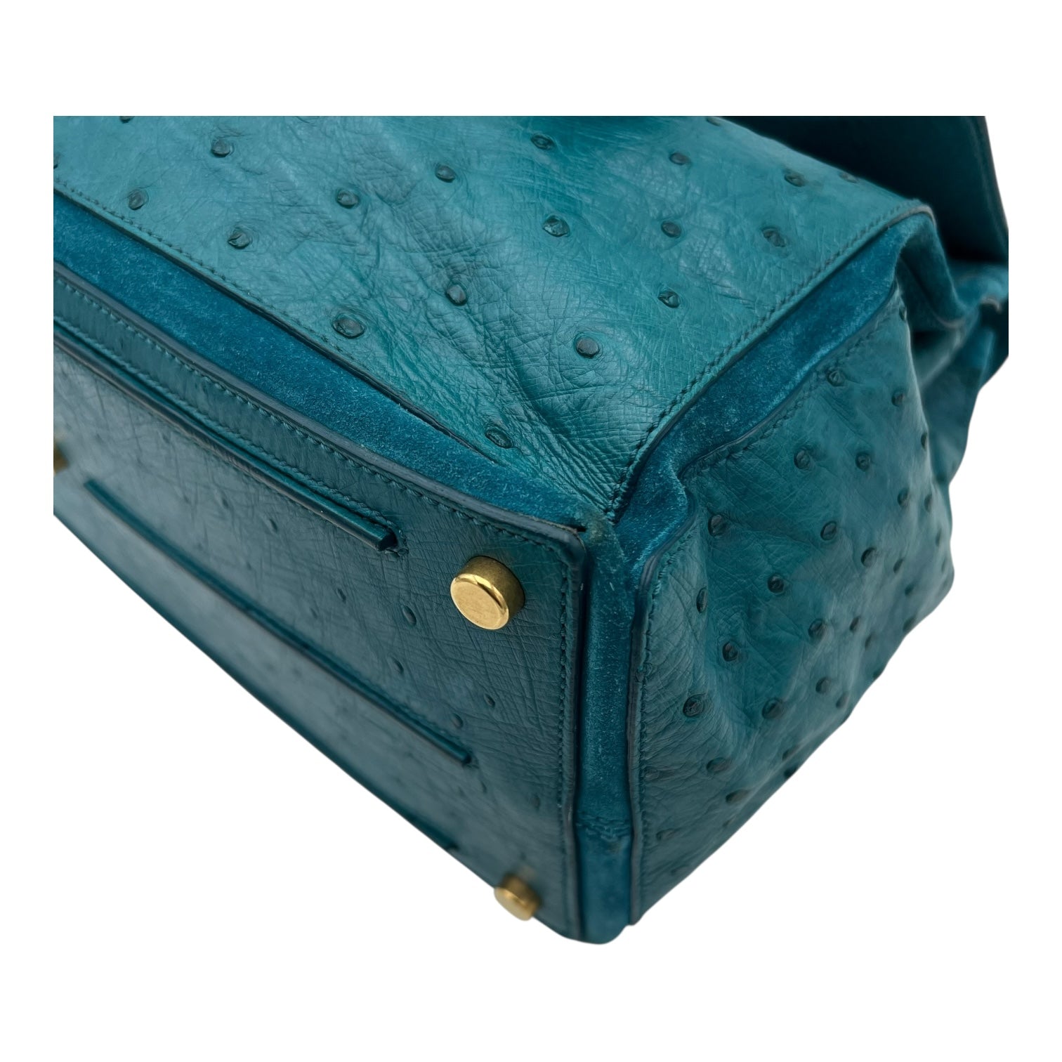 Saint Laurent Muse Top Handle Bag Green in Others, Gold hardware_9