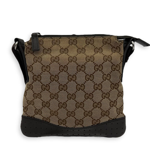 Gucci GG Crossbody Bag Brown in Canvas, Silver hardware_2