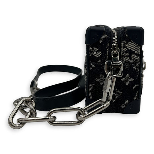 Louis Vuitton Soft Trunk Shoulder Bag Blue in Denim, Silver hardware_3
