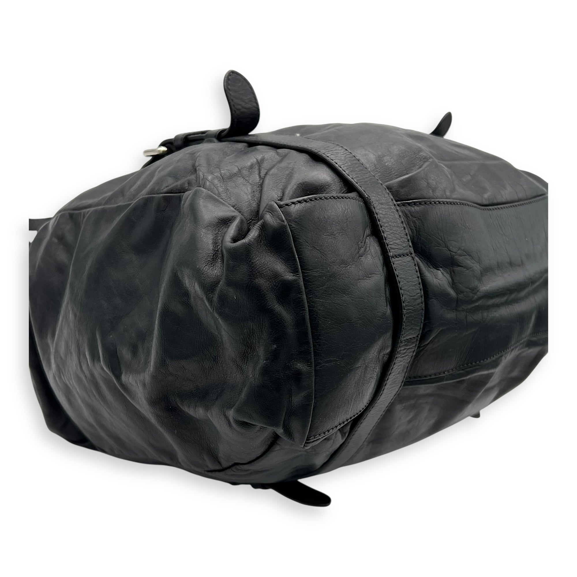 Prada Frame Shoulder Bag Black in Calfskin, Silver hardware_10