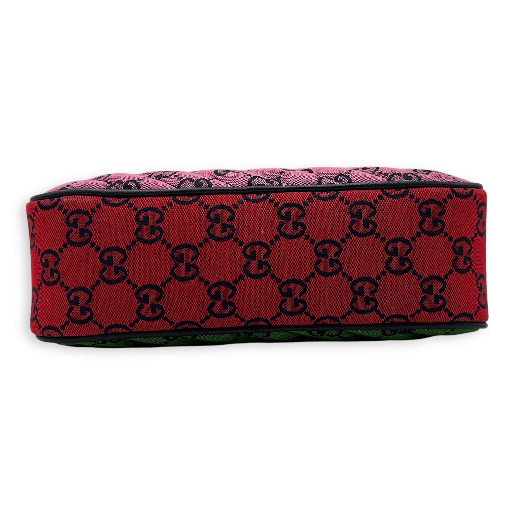 Gucci GG Crossbody Bag Pink in Denim, Silver hardware_5