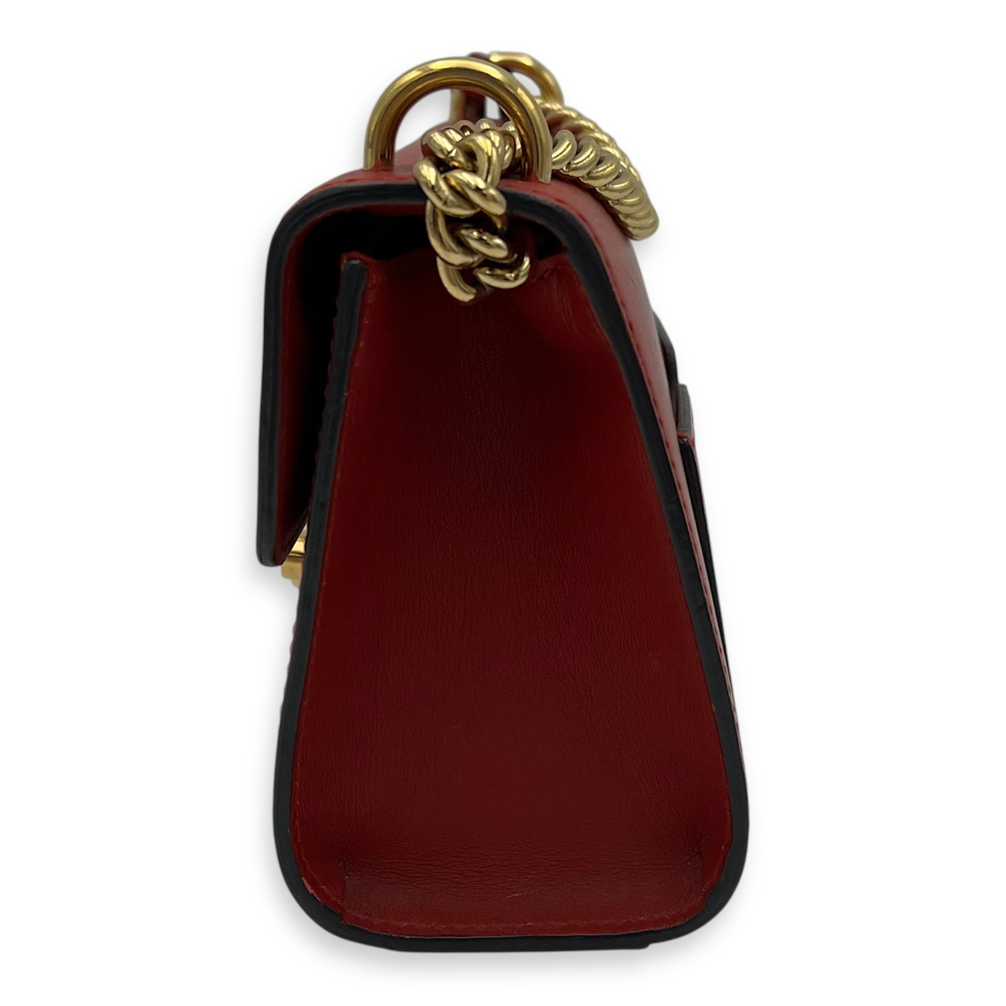 Gucci Padlock Shoulder Bag Red in Calfskin, Gold hardware_4