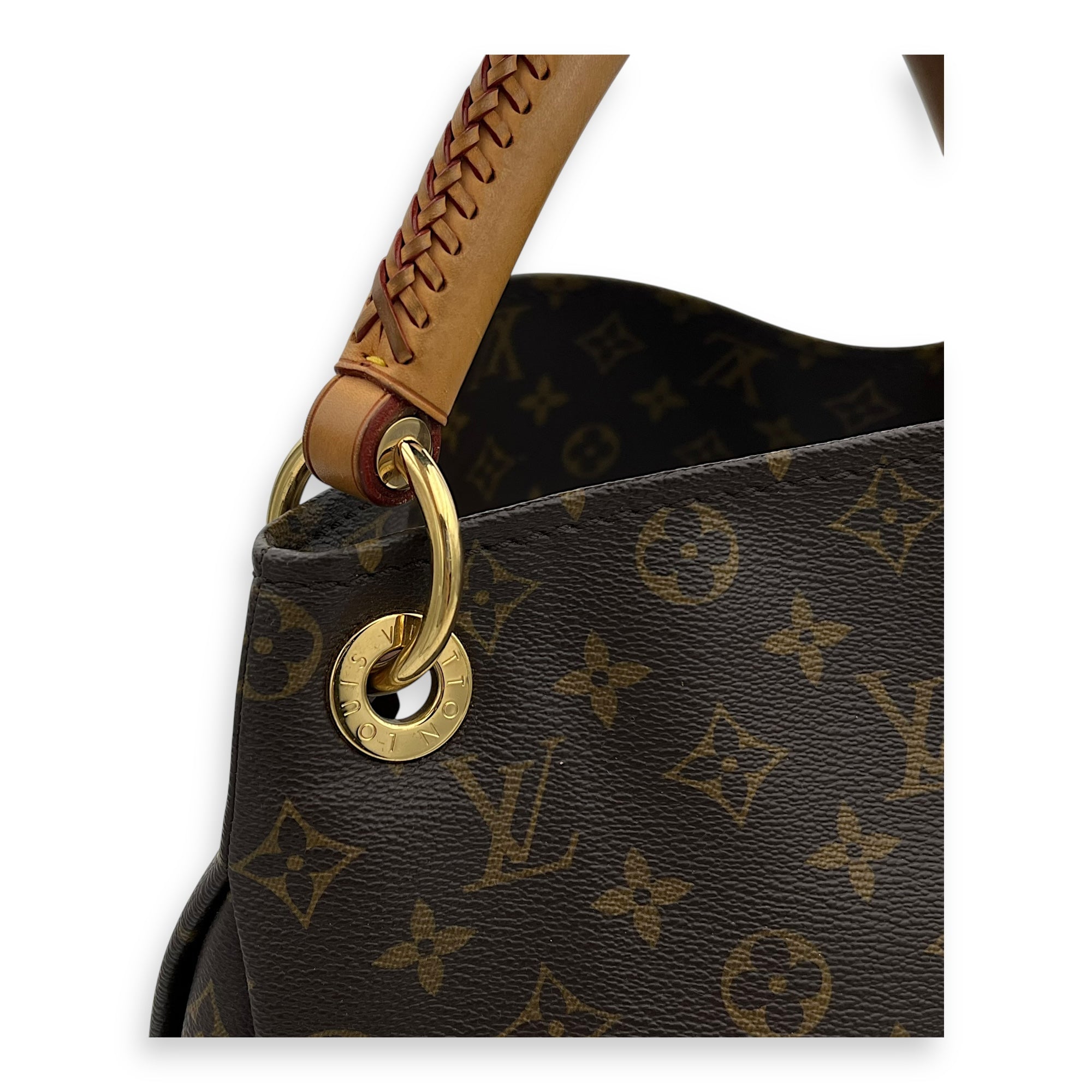 Louis Vuitton Artsy Top Handle Bag MM Brown in Monogram Coated Canvas, Gold hardware_7