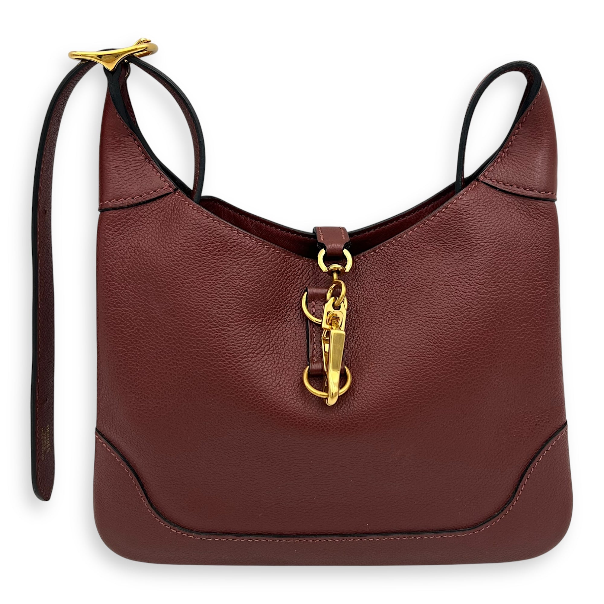 Hermès Trim Duo 24 Rouge H Shoulder Bag in Evercolor, Gold hardware_1