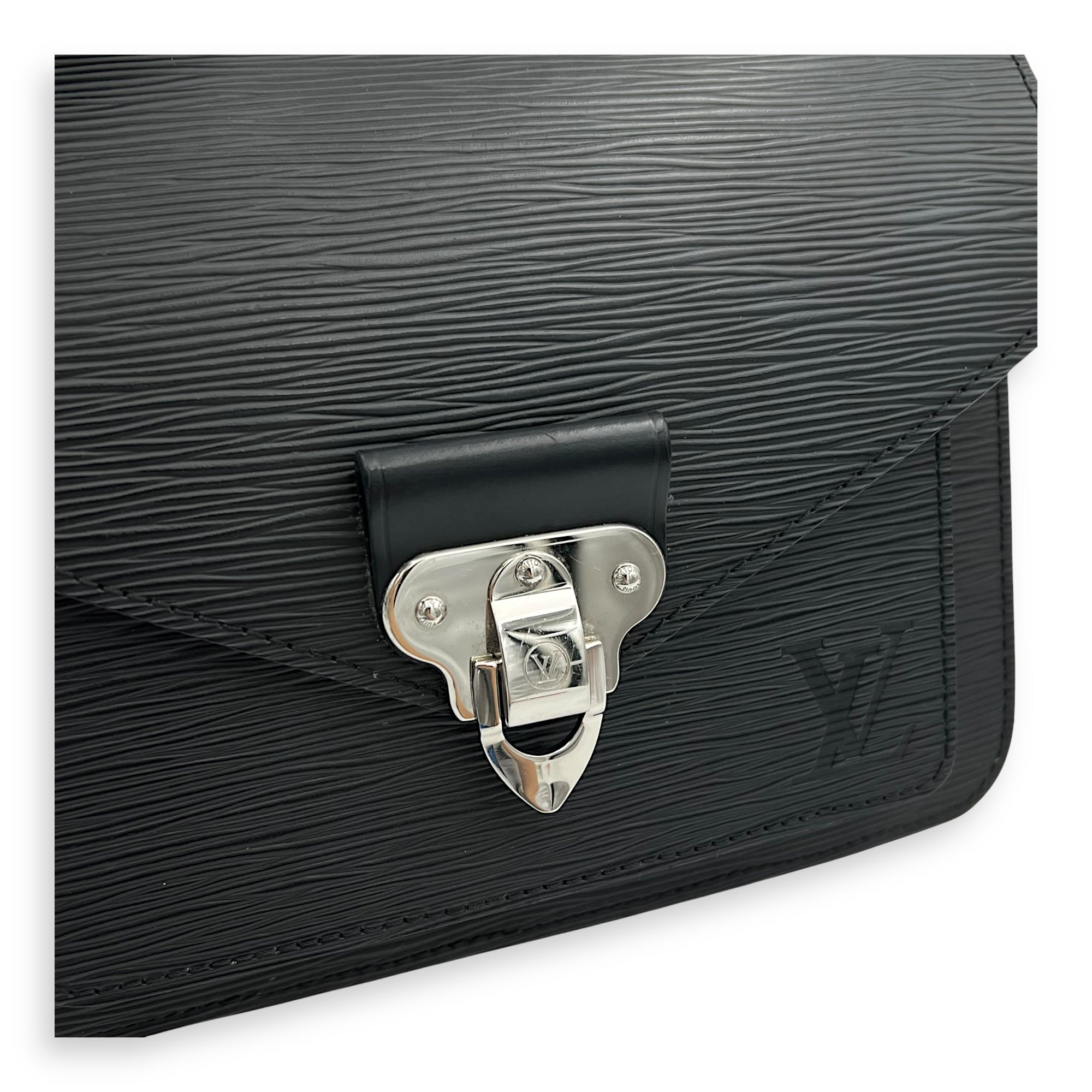 Louis Vuitton Monceau Black Top Handle Bag in Epi Leather, Silver hardware_7