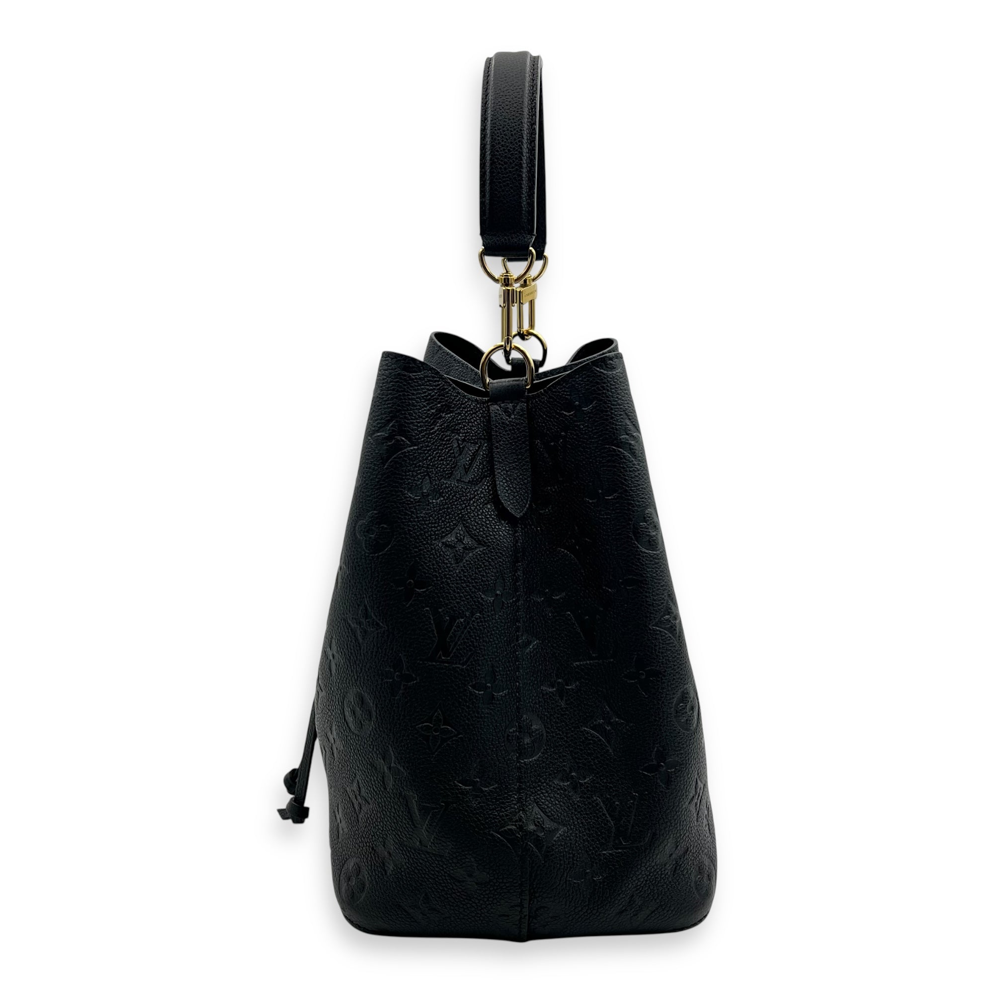Louis Vuitton NeoNoe MM Black Bucket Bag in Monogram Empreinte Leather, Gold hardware_4