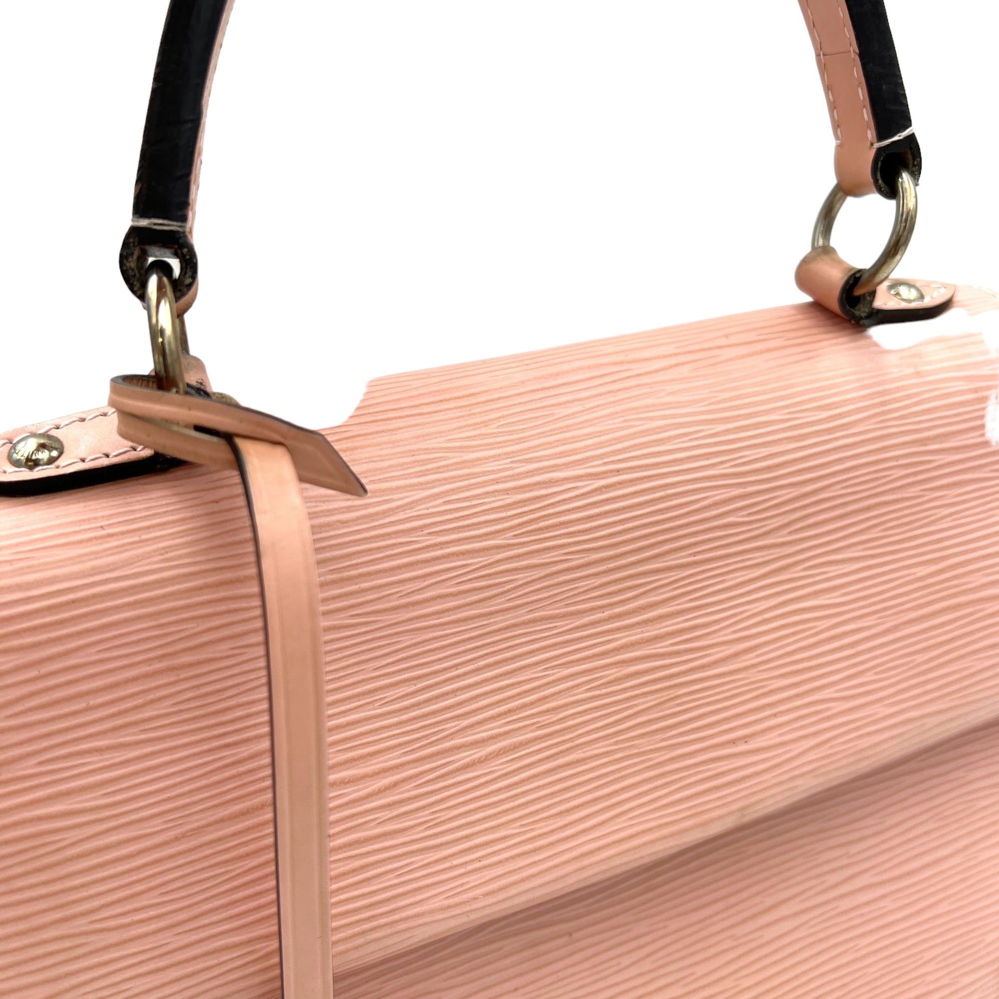 Cluny BB Pink Top Handle Bag in Epi Leather, Silver hardware