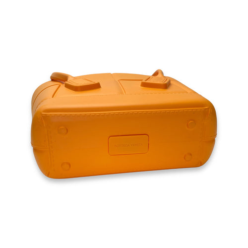 Arco Small Orange Top Handle Bag in Rubber