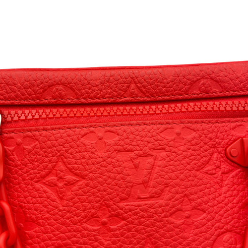 Pochette Volga Red Crossbody Bag in Taurillon Leather, Silver hardware