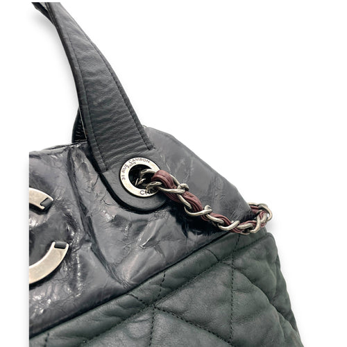 In The Mix Top Handle Bag Black in Calfskin, Ruthenium hardware