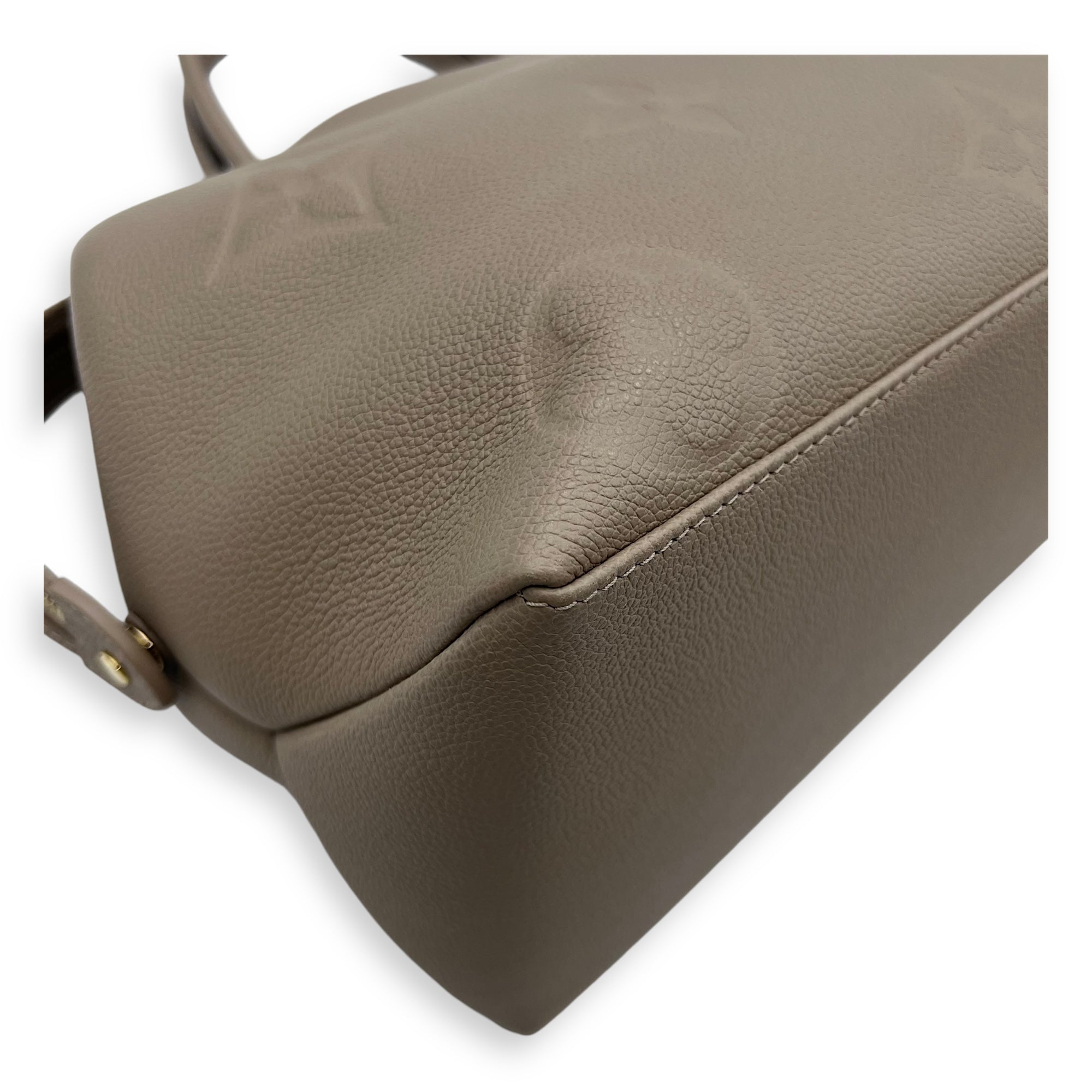Louis Vuitton Grand palasis Top Handle Bag MM Grey in Calfskin, Gold hardware_11