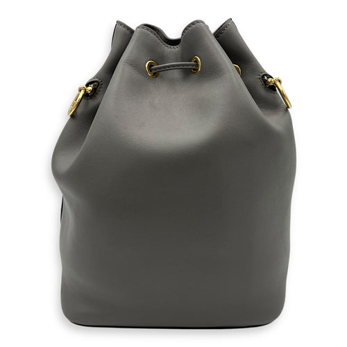 Fendi Mon Tresor Bucket Bag Grey in Calfskin, Gold hardware_2