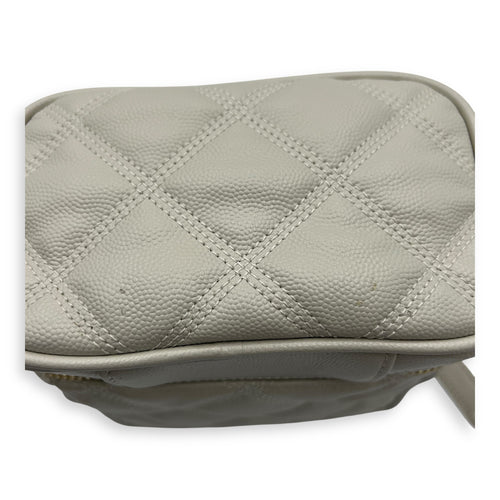 Saint Laurent Quilted 80's  Vanity Bag White in Calfskin, Gold hardware_11