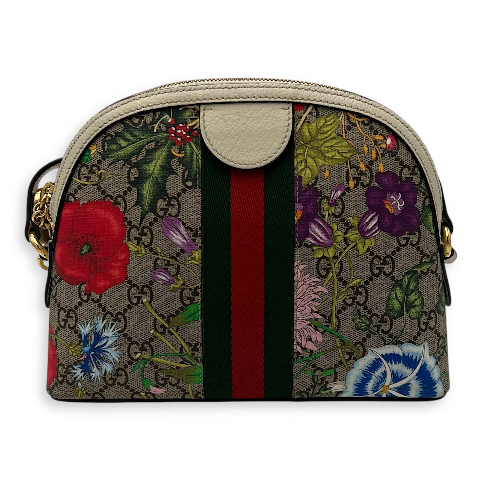 Gucci GG Crossbody Bag White in Coated Canvas, Gold hardware_2