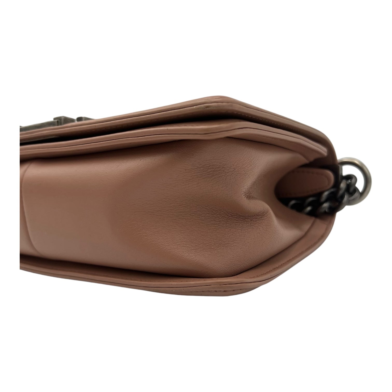 Chanel Boy Shoulder Bag Pink in Calfskin, Ruthenium hardware_9