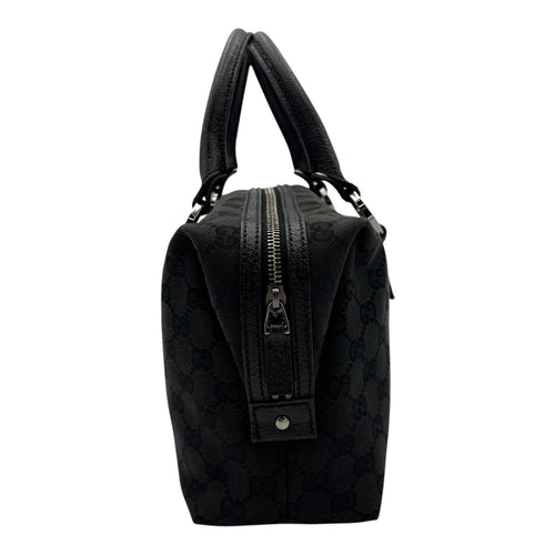 Gucci GG Top Handle Bag Black in Canvas, Silver hardware_4