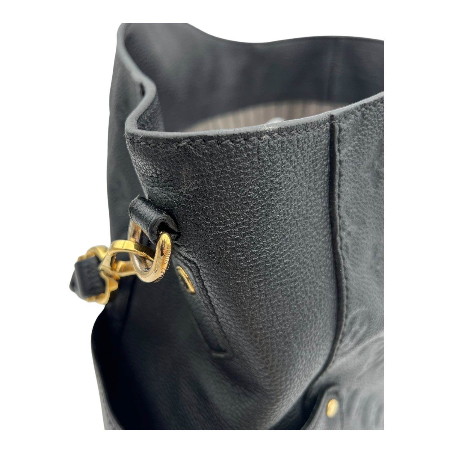 Louis Vuitton Bagatelle Shoulder Bag Black in Empreinte Leather, Gold hardware_13