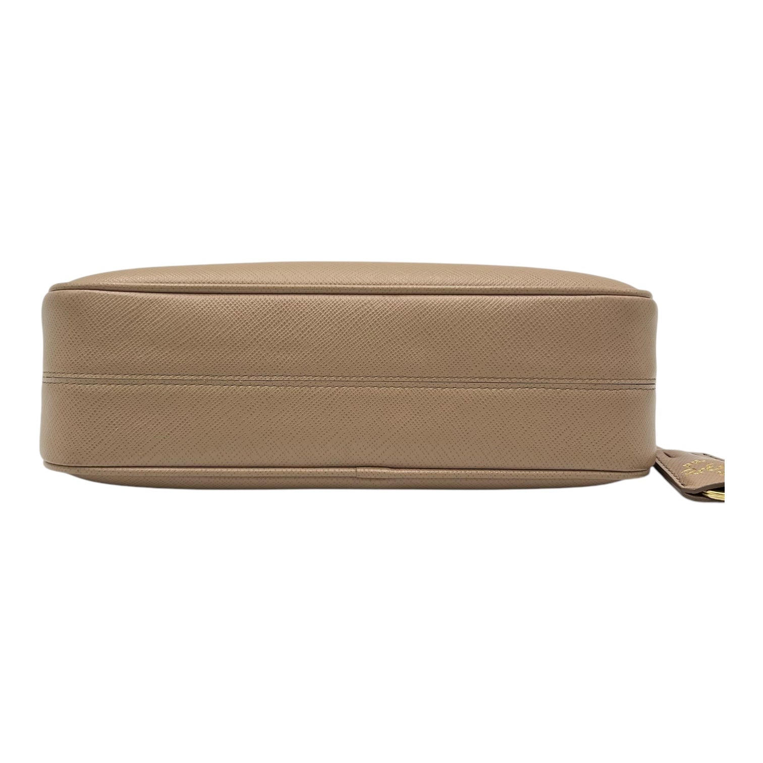 Prada Re-Edition Crossbody Bag Beige in Saffiano Leather, Gold hardware_5