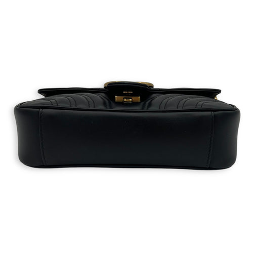 Gucci GG Marmont Shoulder Bag Black in Calfskin, Gold hardware_5