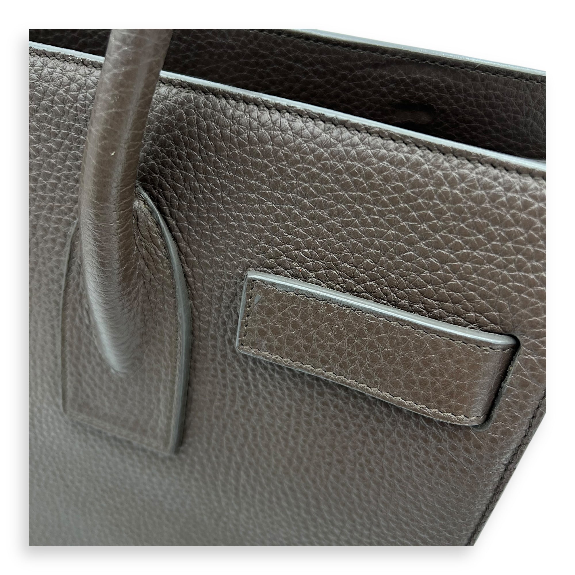Saint Laurent Sac de Jour Small Brown Top Handle Bag in Calfskin, Gold hardware_8