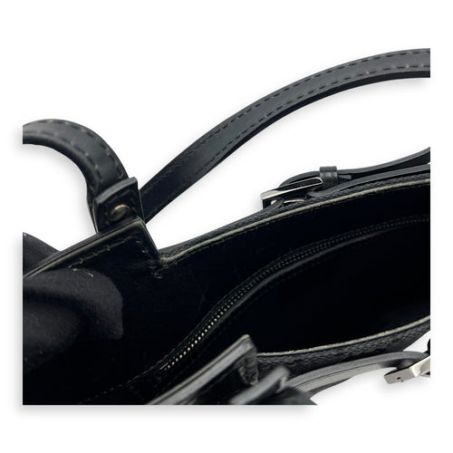 Gucci GG Top Handle Bag Black in Canvas, Silver hardware_10