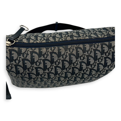 Christian Dior Oblique Crossbody Bag Blue in Jacquard, Silver hardware_8