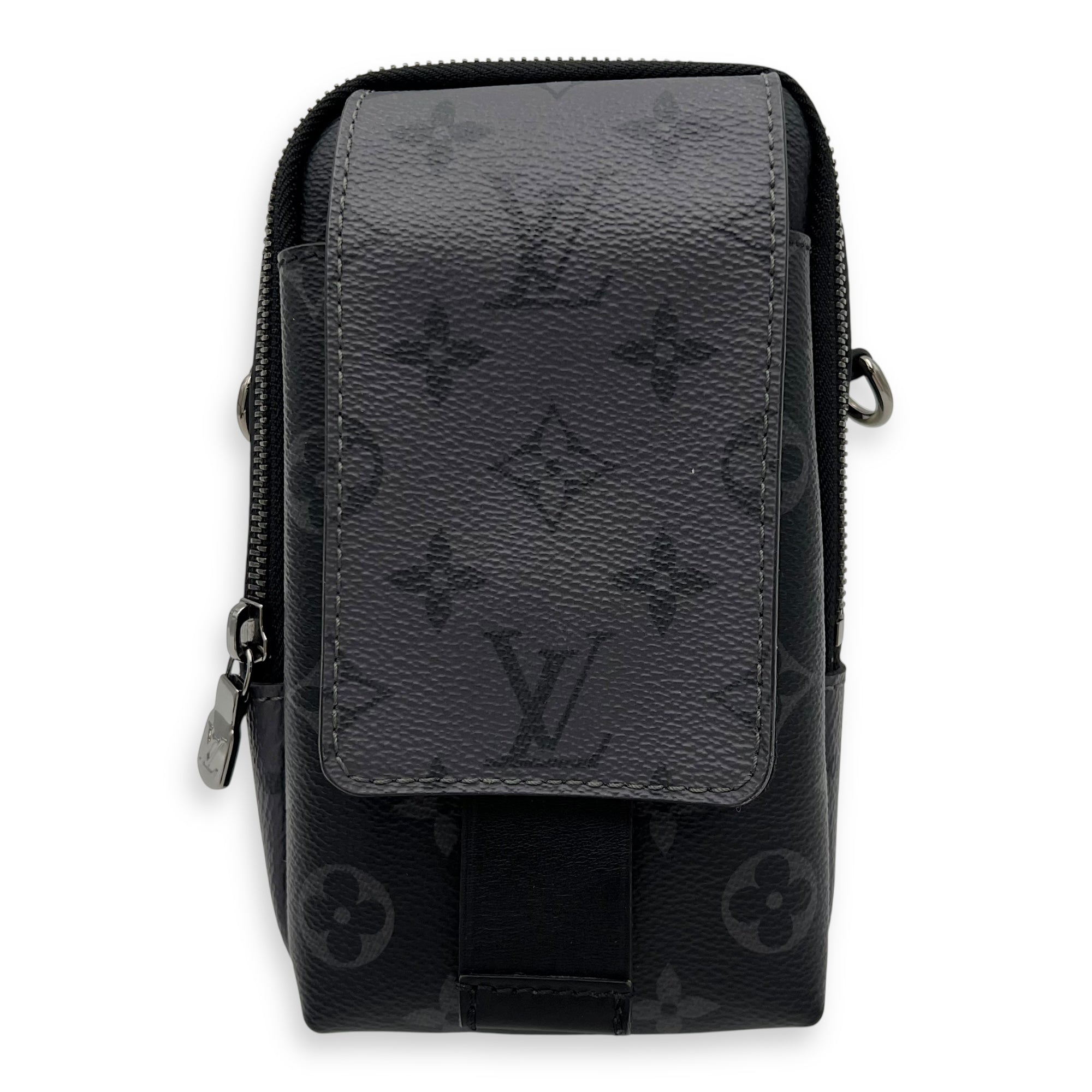 Louis Vuitton Double Crossbody Bag Mini Grey in Monogram Coated Canvas, Silver hardware_1