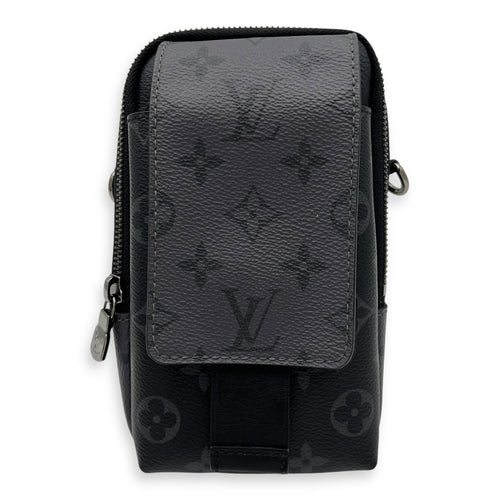 Louis Vuitton Double Crossbody Bag Mini Grey in Monogram Coated Canvas, Silver hardware_1