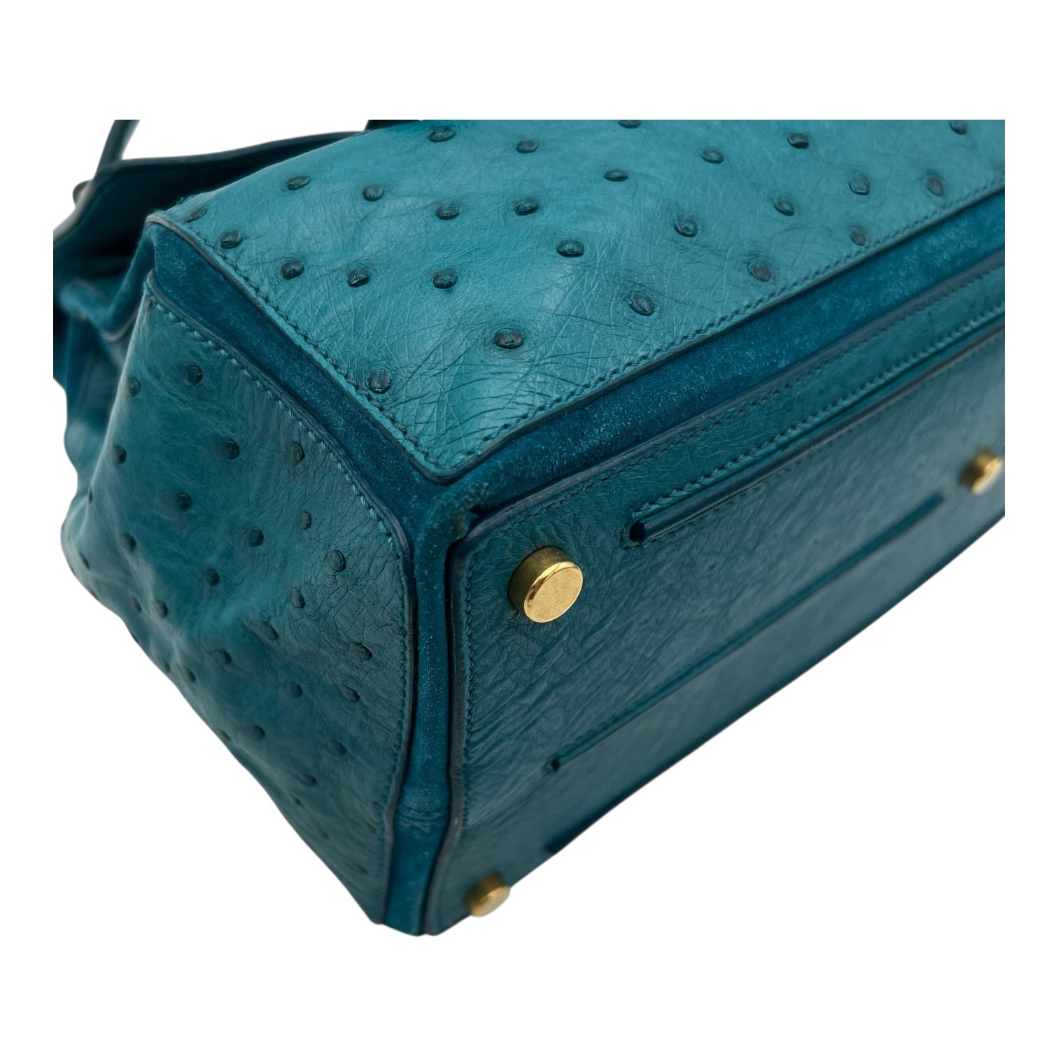 Saint Laurent Muse Top Handle Bag Green in Others, Gold hardware_8