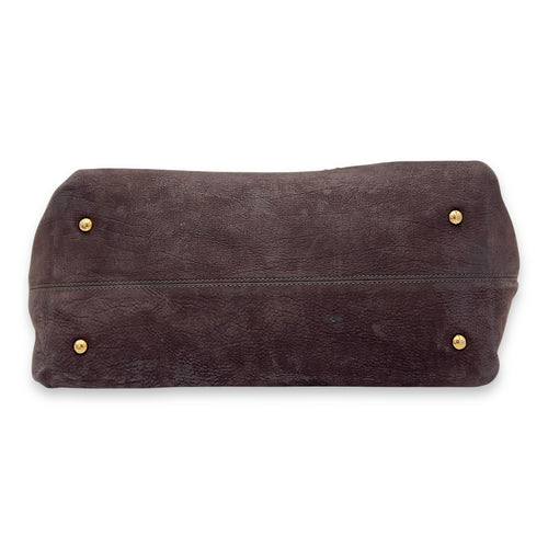 Ferragamo Tote Top Handle Bag Medium Brown in Calfskin, Gold hardware_5