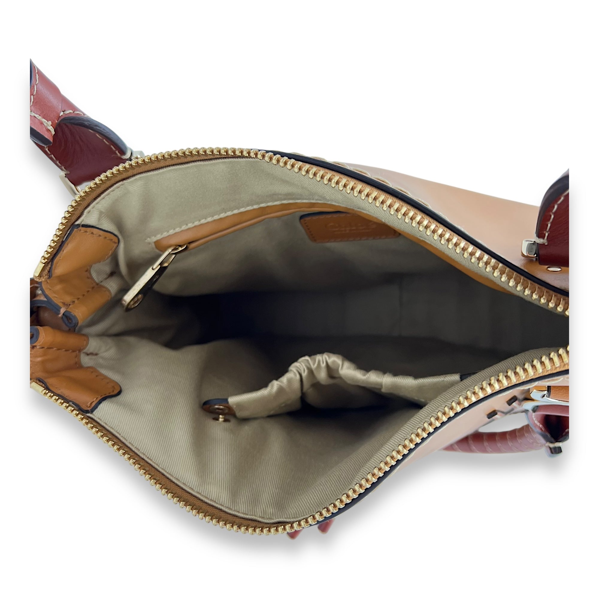 Chloé Marcie Top Handle Bag Brown in Calfskin, Gold hardware_6