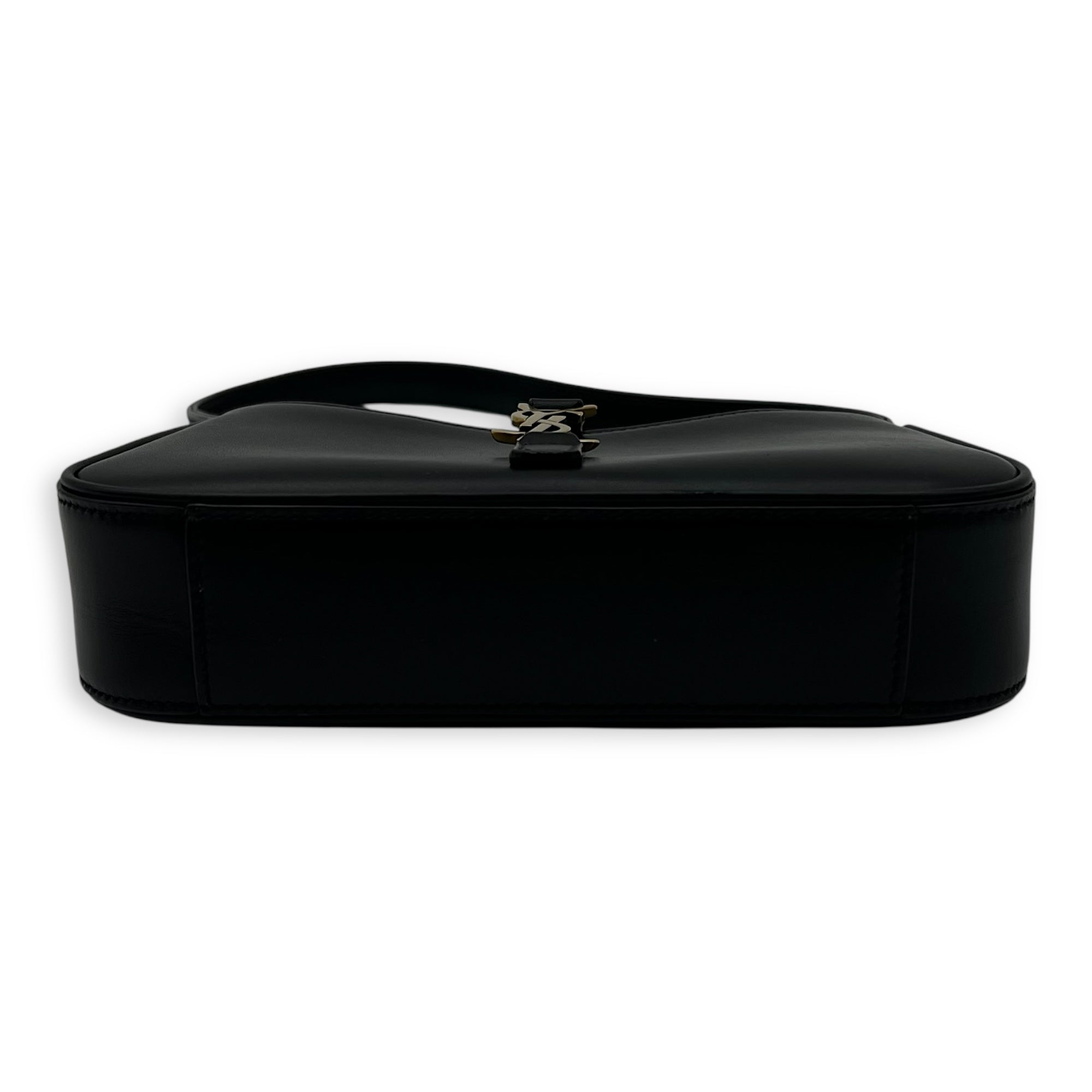 Saint Laurent Le 5 A 7 Shoulder Bag Mini Black in Calfskin, Gold hardware_5