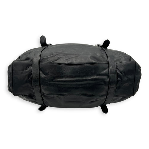 Prada Frame Shoulder Bag Black in Calfskin, Silver hardware_5