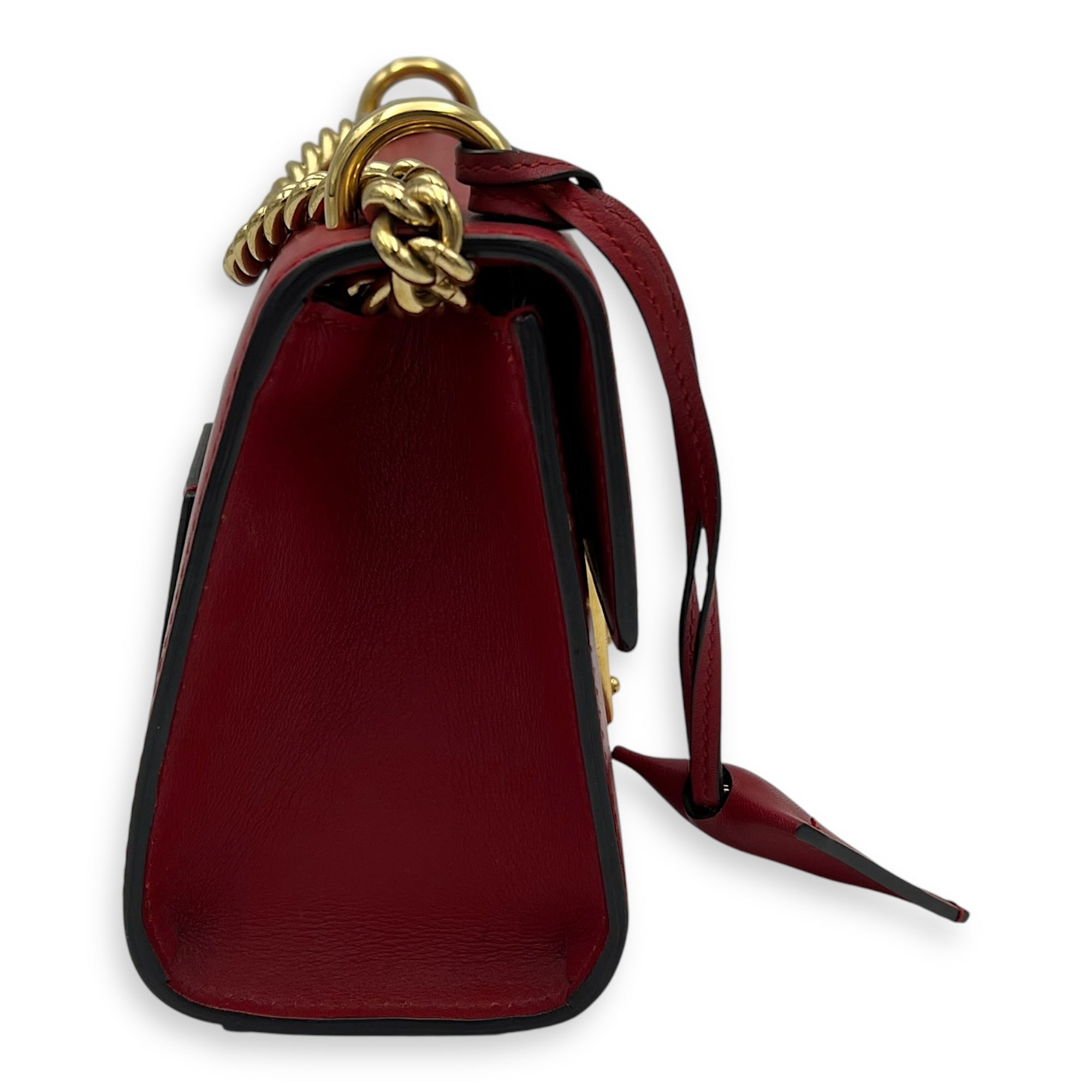 Gucci Padlock Shoulder Bag Red in Calfskin, Gold hardware_3