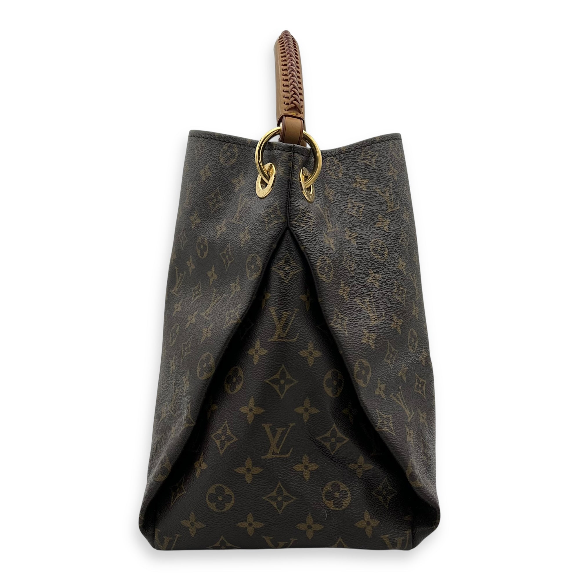 Louis Vuitton Artsy Top Handle Bag MM Brown in Monogram Coated Canvas, Gold hardware_4