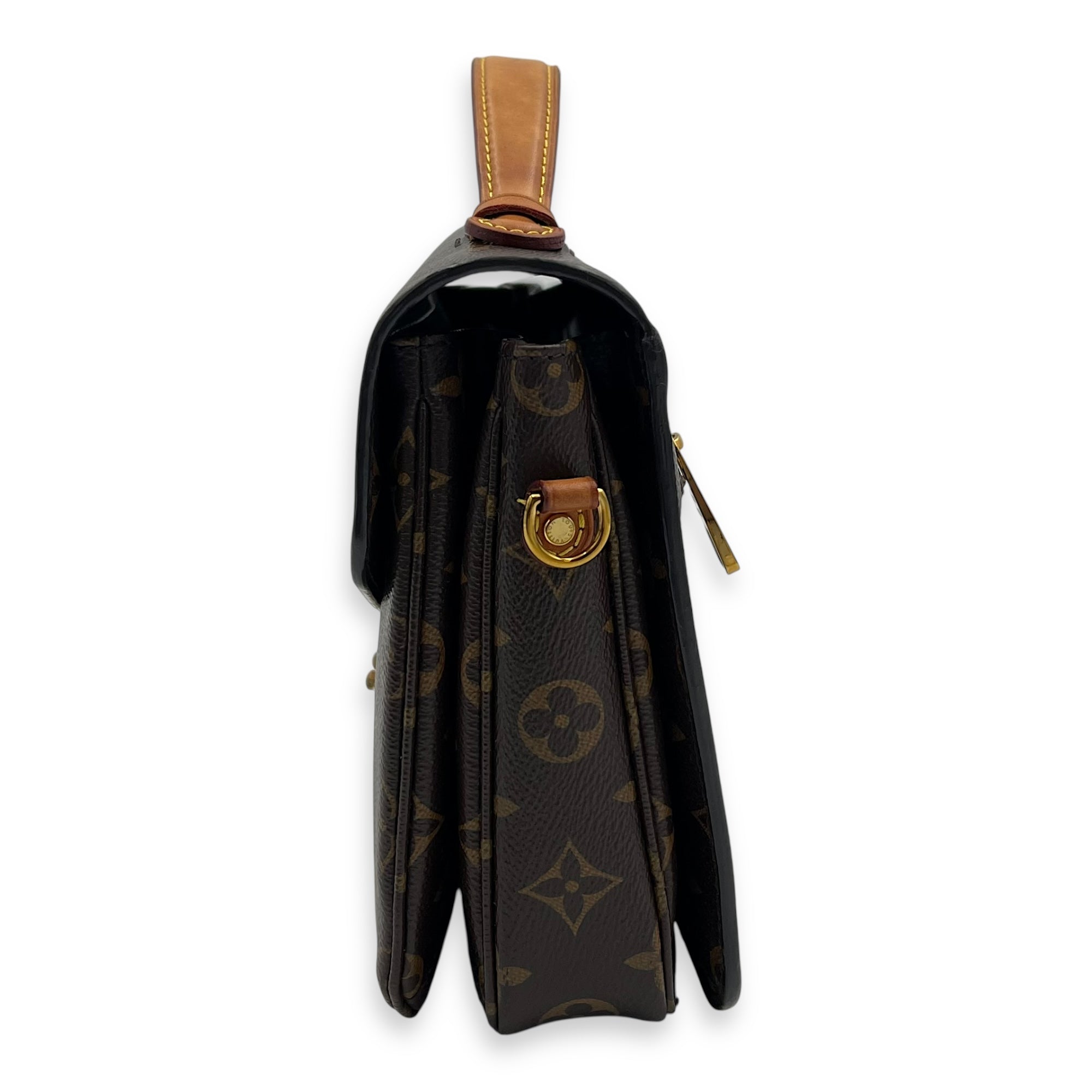 Louis Vuitton Metis Crossbody Bag Brown in Monogram Coated Canvas, Gold hardware_4