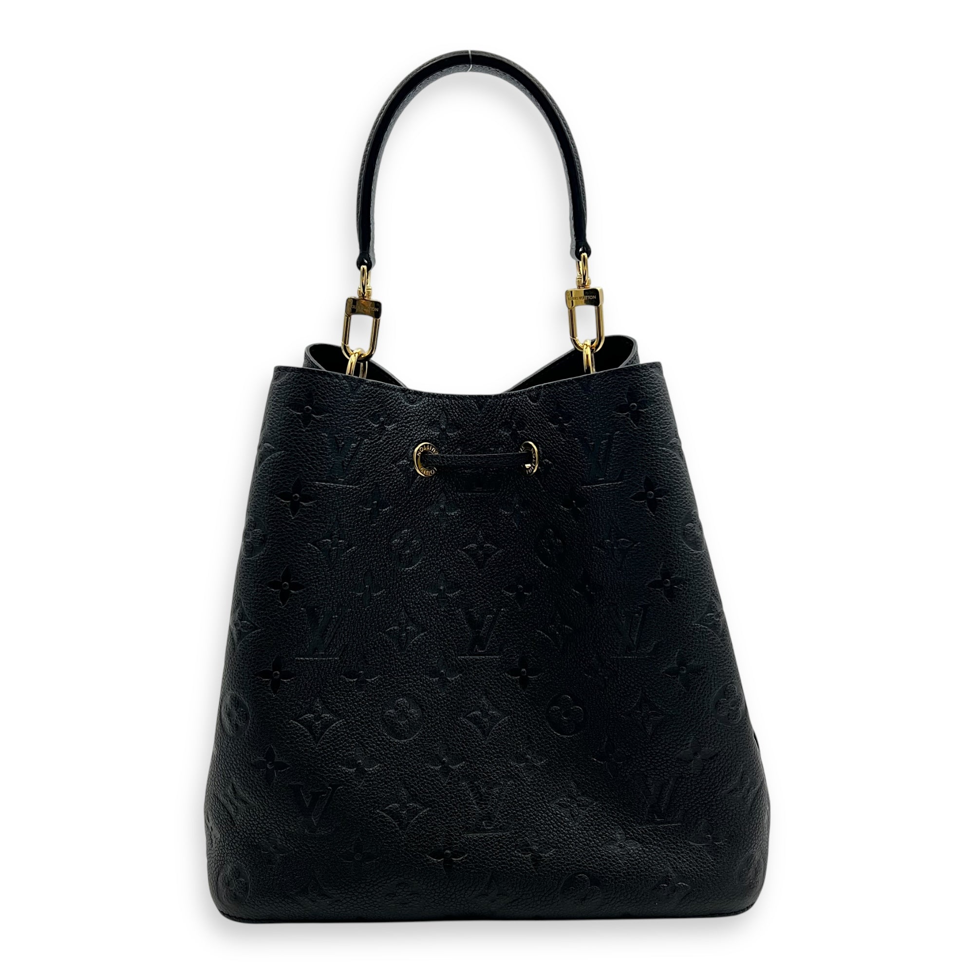Louis Vuitton NeoNoe MM Black Bucket Bag in Monogram Empreinte Leather, Gold hardware_2