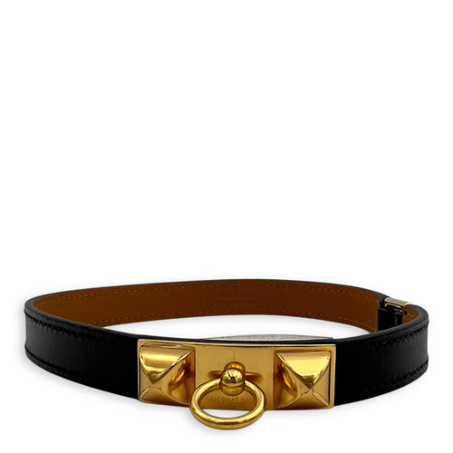 Hermès Rivale Double Tour Black in Calfskin, Gold hardware_1