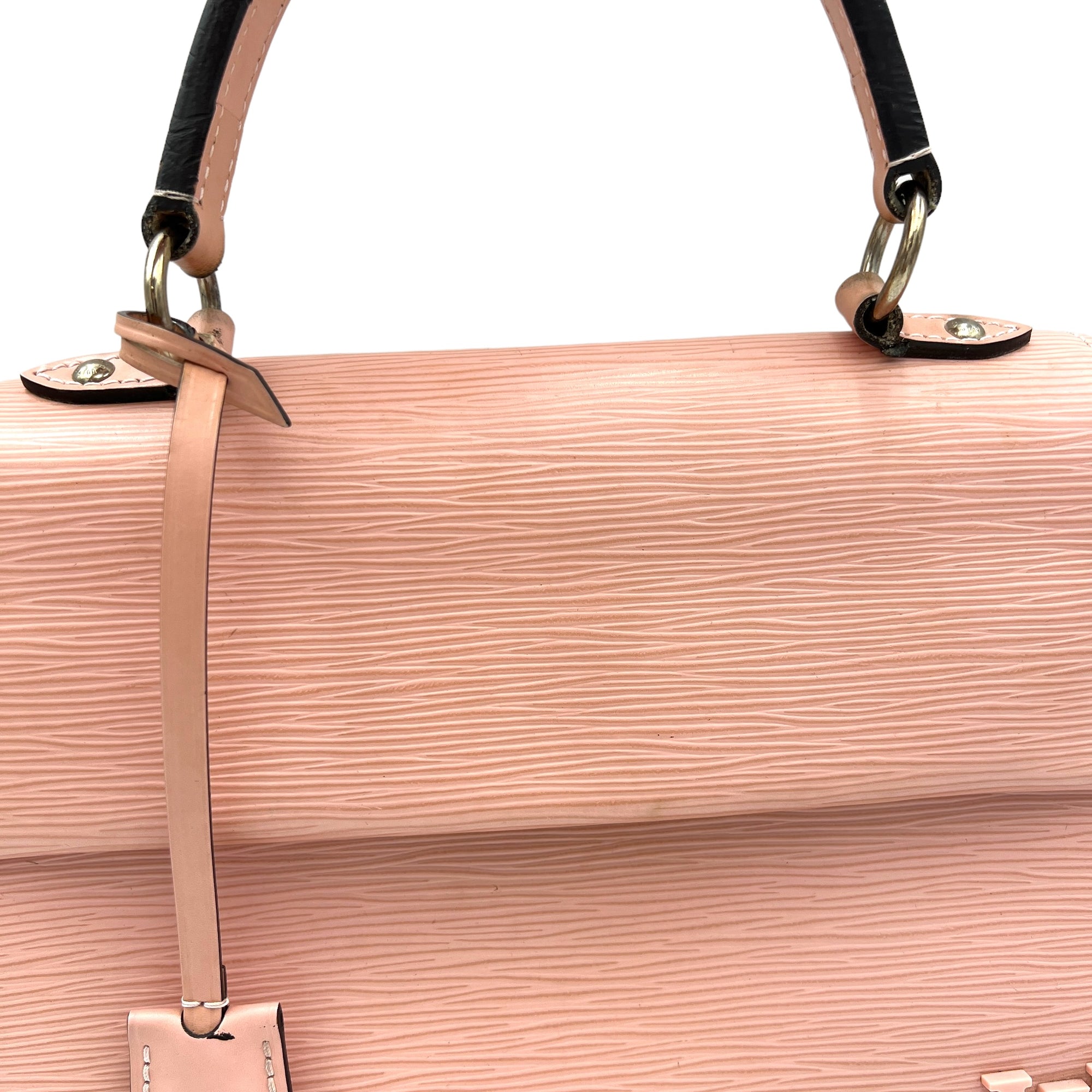 Cluny BB Pink Top Handle Bag in Epi Leather, Silver hardware