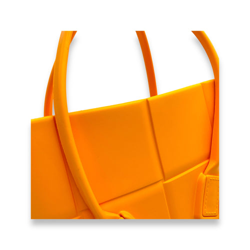 Arco Small Orange Top Handle Bag in Rubber